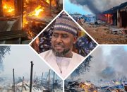 Inferno: Sen Iya of Adamawa Central commiserates with victims of Yola market fire outbreak